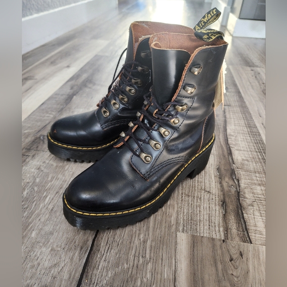 Dr. Martens Black Leather Lace-Up Boots - Picture 2 of 9